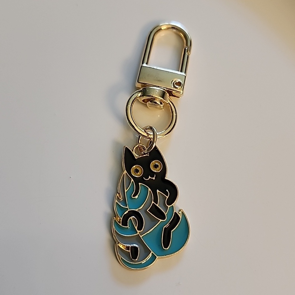 Mischievous CAT  ZIPPER Pull purse charm   Charm bracelet Lobster claw